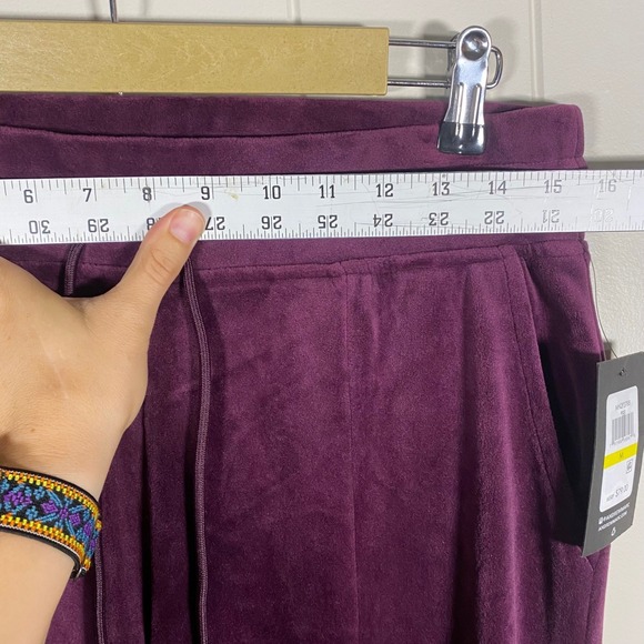 NWT Andrew Marc Sport‎ Velour Lounge Pants Plum Velvet Womens Medium - Picture 7 of 15